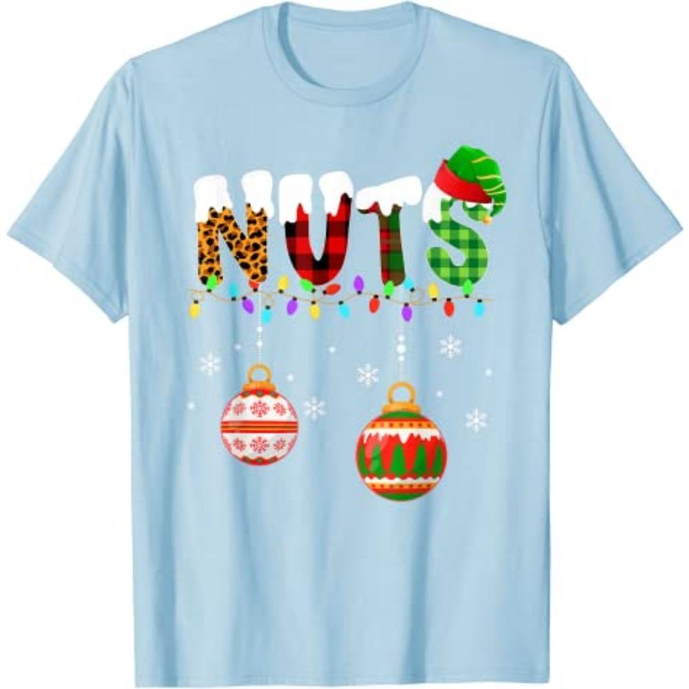 Funny Couples Christmas Chestnuts Adult Matching T-Shirt Xmas Costumes for Couples His and Her Girlfriends Boyfriends