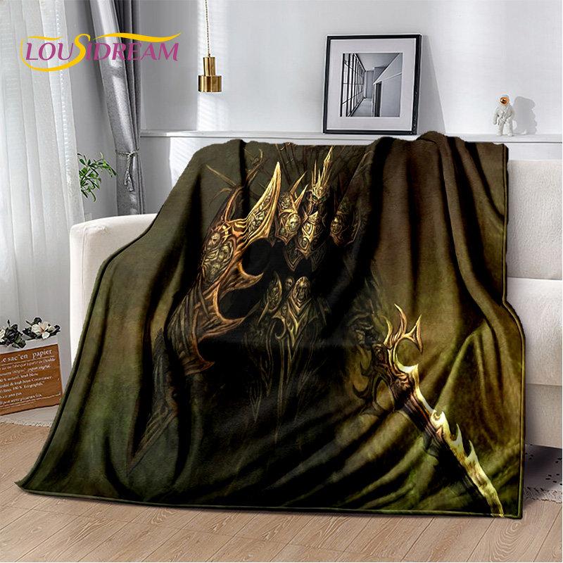 Koc 3D Diablo Gra Gamer Kreskówka Miękki Pluszowy, Koc Flanelowy Koc Narzuta na Salon Sypialnię Łóżko Sofa Piknik Okrycie Dzieci