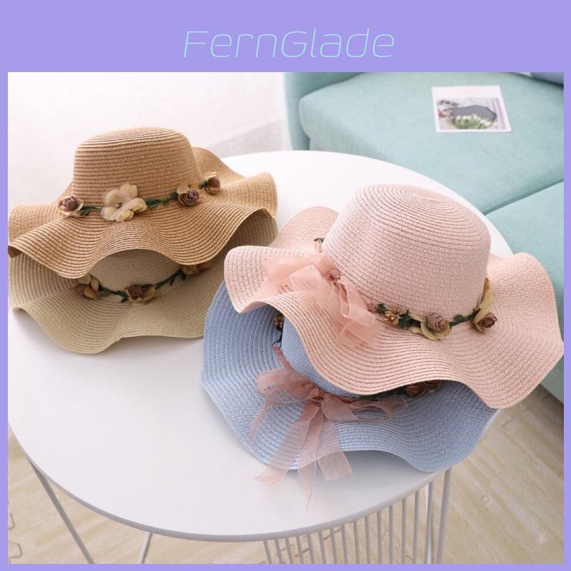 Summer Wide Brim Sun Hat For Women With Breathable Paper Material And Flower Design For Beach And Outdoor Travel