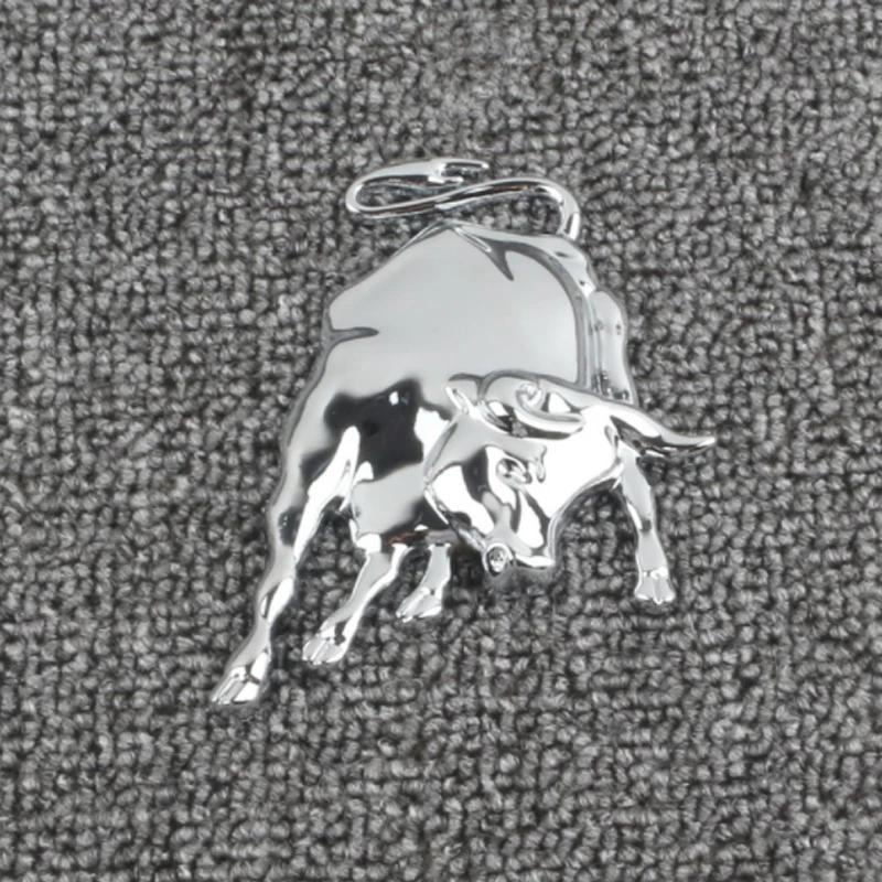 Universal Metal Stainless Animal Car Accessories Badge Fight Bull Fly Horse for Ferrari Lamborghini Emblem 3D Sticker Decoration AA11