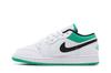 Jordan 1 Low White Lucky Green Tumbled Leather (GS) Sneakers