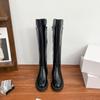 2025 Winter New Long Knight Boots Women's Wear Advanced Sense Small Thick Sole Heightening Women's Boots High Leather Boots