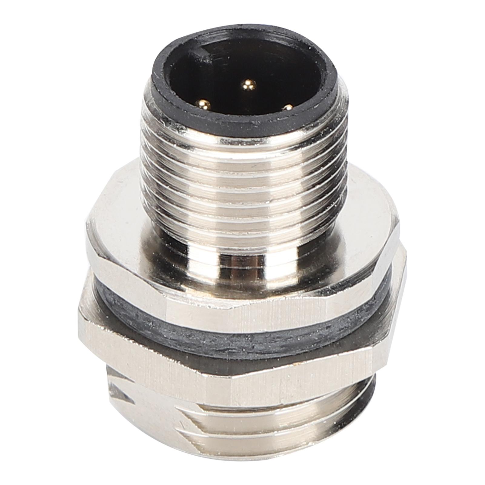 

M12BP4 M16 Thread Panel Mounted Socket M12 IP67 Waterproof Connector 4pin Plug Adapter