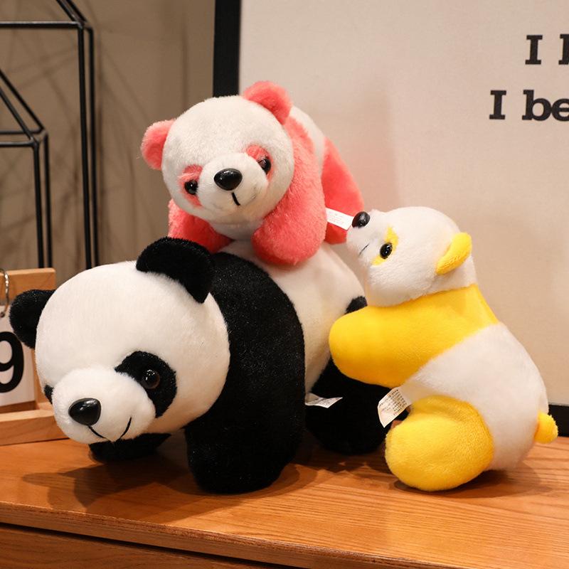 Cute cute black and white panda doll plush toy party red panda doll children's rag doll birthday gift
