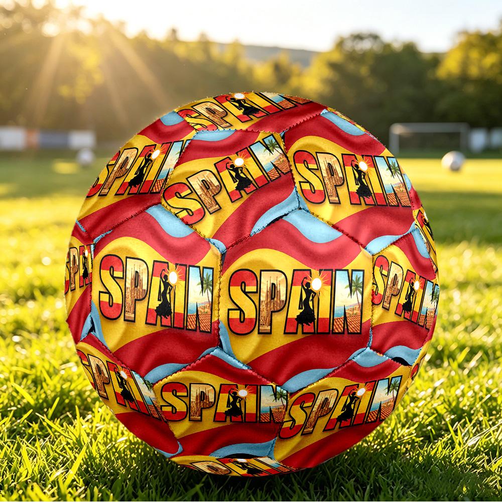 Pallone da calcio stampato Spagna Taglia 5 Resistente all'usura Standard Allenamento Adulti Regalo per tifosi per partite indoor/outdoor Sport