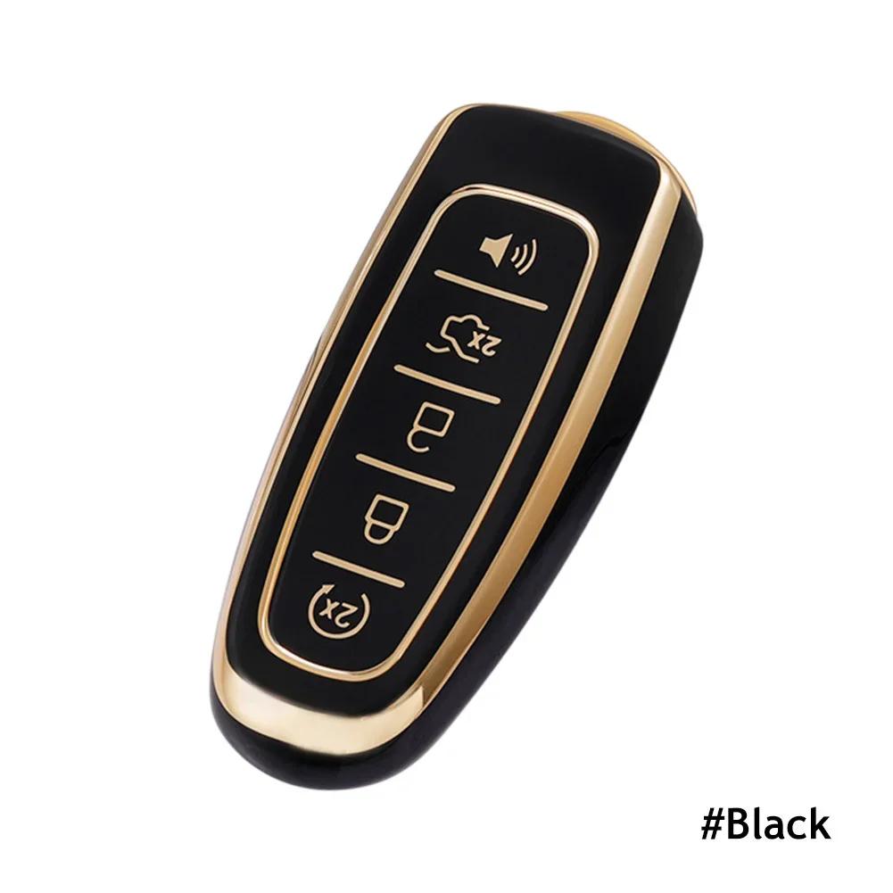 5 Button TPU Car Key Cover Case for Ford Edge Explorer Escape Focus Taurus Flex for Lincoln MKS MKT MKX MKZ Navigator Key Cover