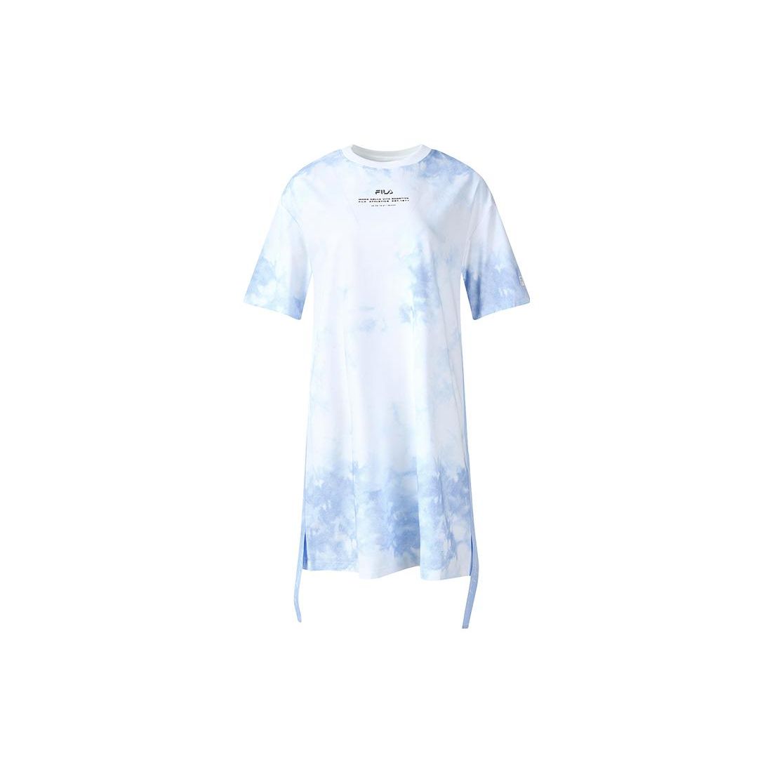 

FILA Faded Tie-Dye Color Block Breathable Fitness Knit Dress Women Dresses Blue A11W221303FZA L