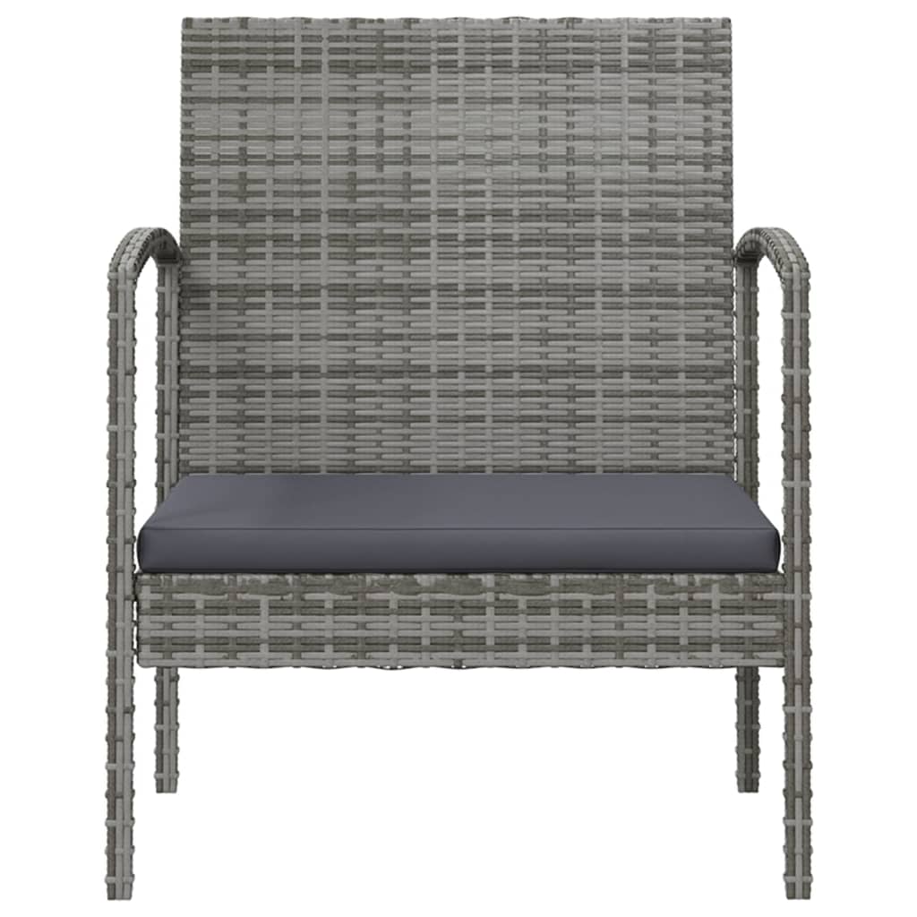 8 piece garden lounge set with cushions poly rattan gray