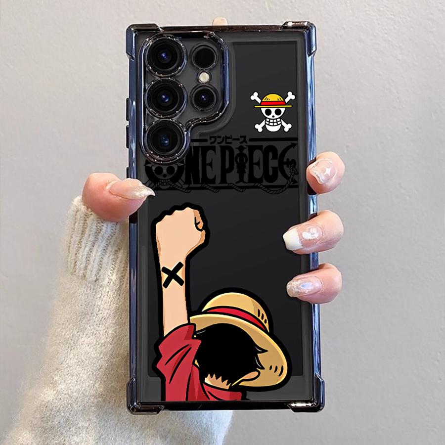 Case for Samsung Galaxy S24 S25 Ultra s24fe s24ultra S22 Ultra S21FE S20 FE S25 Plus S23 Clear Cover Japanese One Piece Anime
