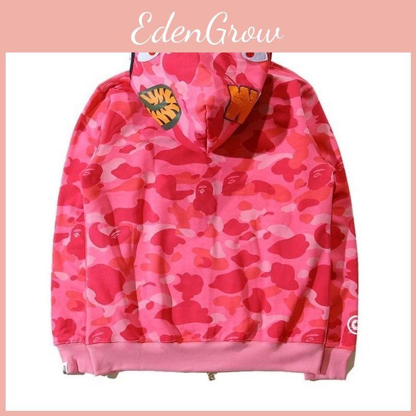 Bape Popular Ape Mens Shark Jaw Camo Full Zipper Hoodie Sweats Jacket Coat