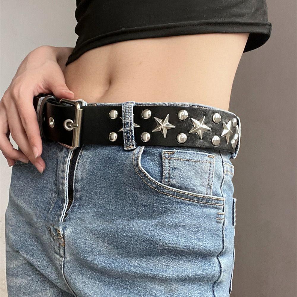 Blugi Decor Y2K Curea din Piele Vintage Punk Talie Fashion Nit Curea de Talie Petrecere