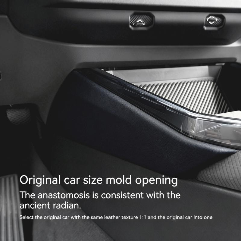 For BMW X3 G45 2025  Black Leather Material Car Center Console Gear Shift Panel Cover Trim Frame Cover Sticker Tuning Interior