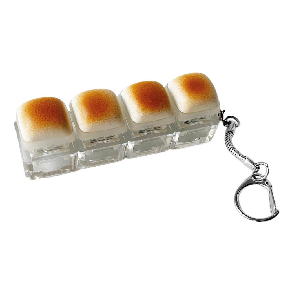 Push Button Anti-Stress Toy "Caramel Bread" Backpack Hanger, Plastic Finger Prank Office Toy