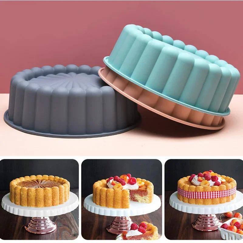 Round  Silicone Cake Mold Sunflower Shaped Baking Pan Large Tool Embryo Making Molds Household Kitchen Convenience Small Tools