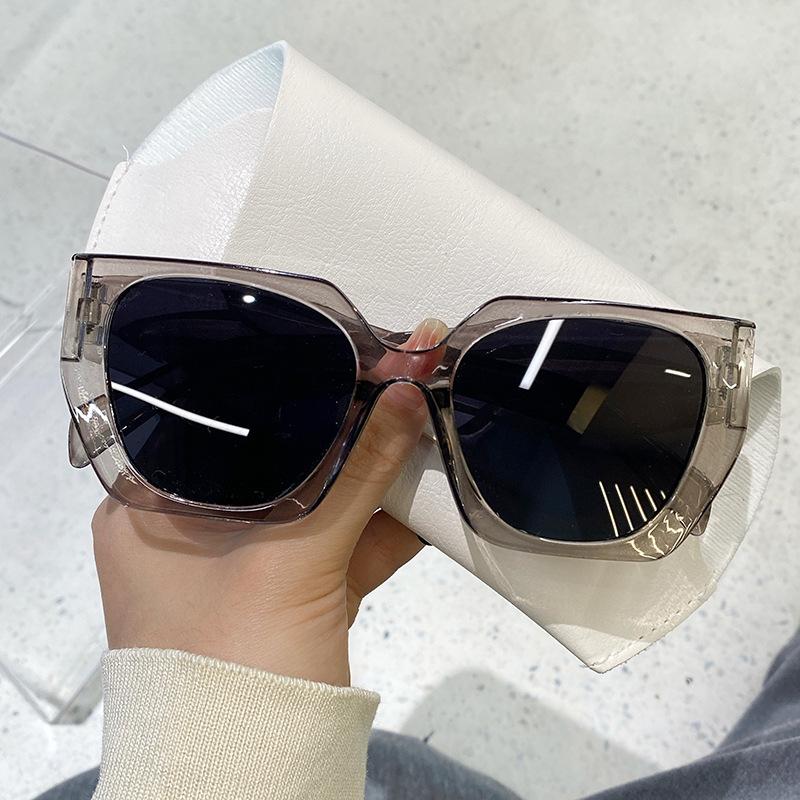 Vintage Designer Polygon Sunglasses Women Men Luxury Fashion Trendy Punk Orange Big Shades