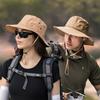 Women's Bucket Hat Foldable Solid Color Light Hiking Hat Big Brim Waterproof Outdoor Camping Fishing Cap Couple Anti-UV Sun Cap