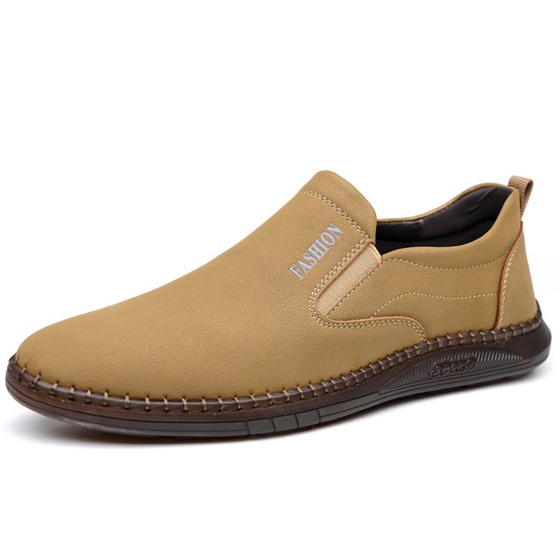 Men's daily casual leather shoes Men's soft leather soft soles Lazy foot cover shoes Single shoes Loafers Leather shoes 339