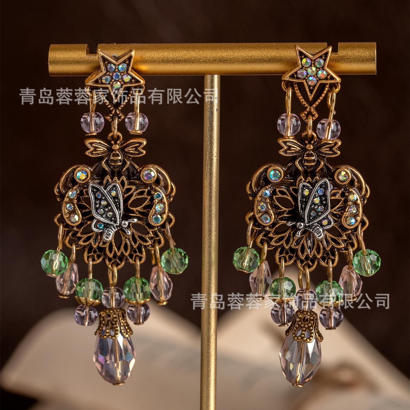 Ретро Тяжелая Промышленность Кисточка Темперамент Французские Серьги Дворцовый Стиль Банкетные Модные Светские Средневековые