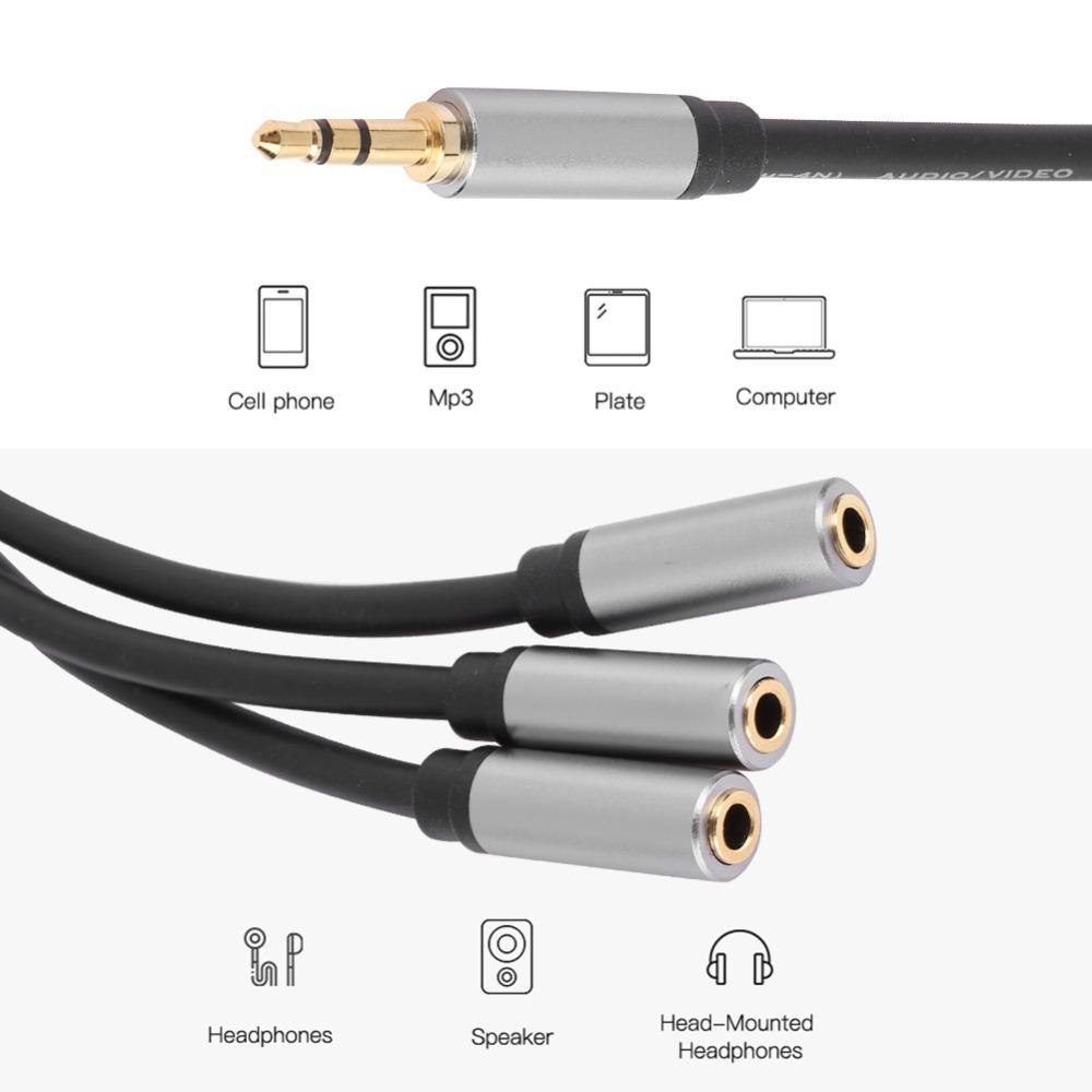 Splitter Audio 3,5 mm Stéréo 1 Mâle vers 3 Femelles Plug-and-Play Longueur 0,3 mètre / 11,8 pouces Câble Splitter Audio 3 en 1