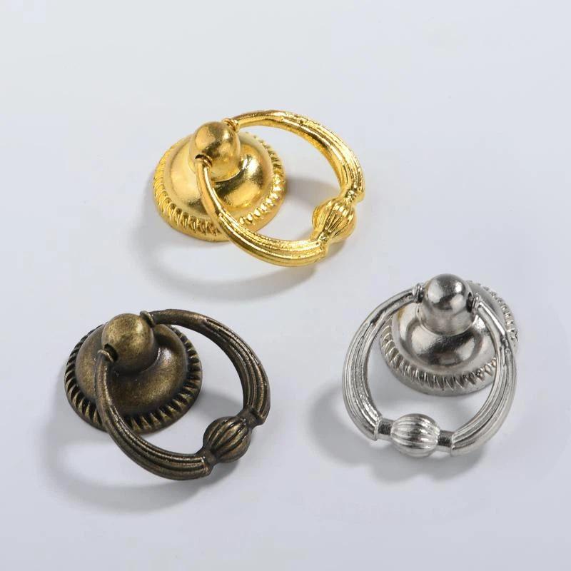 Heavy Duty Retro Drawer Ring Pulls Zinc Alloy Multiple Vintage Styles for Bathroom Wardrobe Cabinet Home Decor