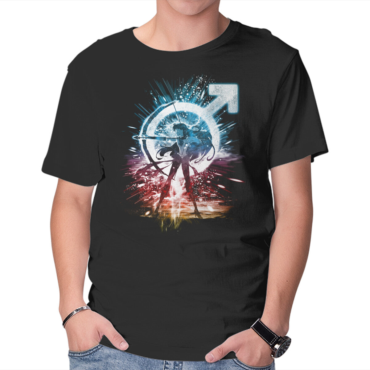 Unisex Crew Neck T-Shirt Mars Storm Graphic Short Sleeve Casual Tee S