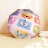 Colorful Butterfly Print Automatic Opening/Closing Umbrella with Foldable Design, Iron Frame Outdoor Rain Gear for Festivals, Travelers, Dai
