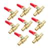 8pcs 8mm Motorcycle Hose Brass Barbed Inline Shut Off Ball Valve Water Air Gas Fuel Tap Universal