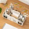 Multi Functional Creative Perpetual Calendar Pen Holder, Desktop Large Capacity Partitioned Ornament Pen Holder