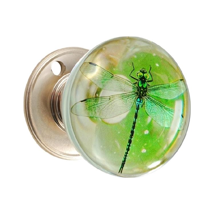 Decorative Orb Door Handle with Clear Resin Art Work Metal Ergonomic Shape Hassle Easy Installation for House