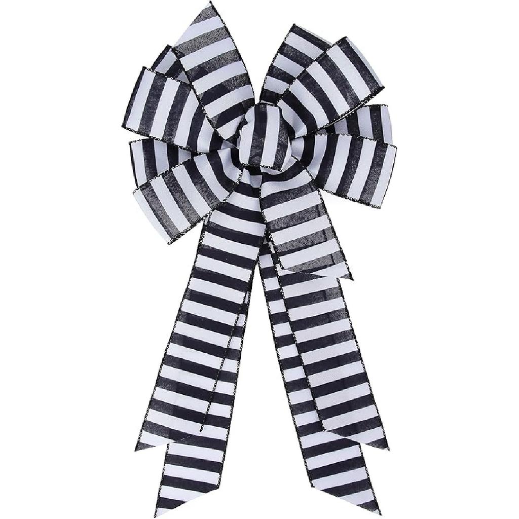 1 Pcs 10 x 20 Inch Big Bow Burlap Ribbon with Natural Jute Rustic Wreath Ribbons and Bow Use Wrapping, Party Decoration (Linen)