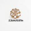 Crystal Flower Metal Alloy Buttons for Sewing DIY Decorative Button for Wool Coat Fur Coat Clothing Accessories