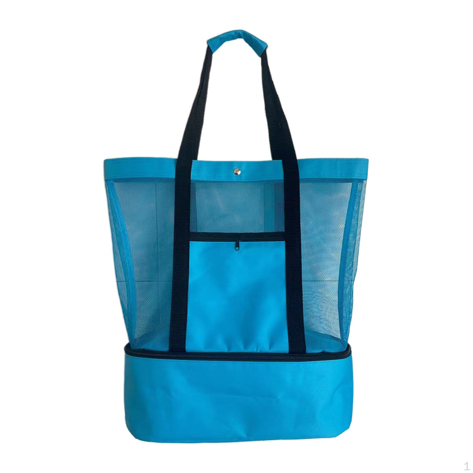 

Пляжная сумка-холодильник, герметичная легкая сумка для хранения контейнера, сетка для обеда, синий