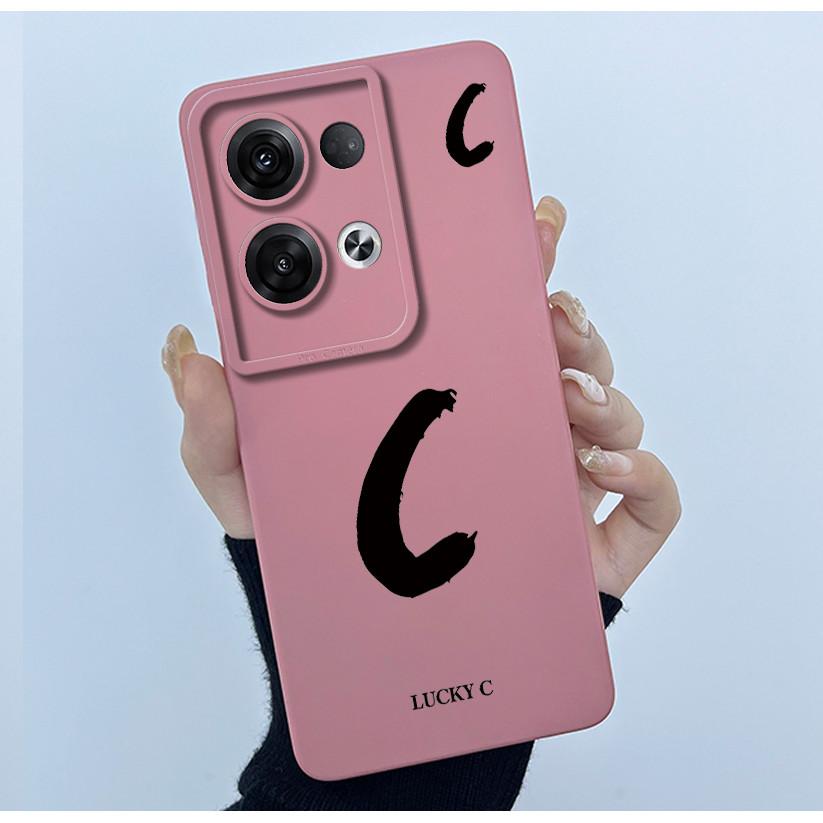 For OPPO Reno 8 Pro 5G Reno8 Reno8 Pro Plus Shockproof Phone Case Lucky Initial Letter Casing Silicone Soft Matte Back Cover
