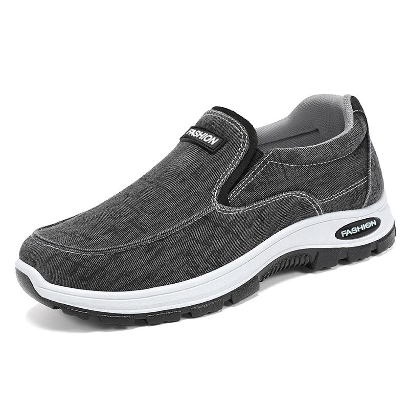 Men's Breathable Comfort Slip-on Canvas  Casual Shoes Soft Loafers Lightweight Non-slip Driving Boat Shoes Outdoor Dad Sneakers