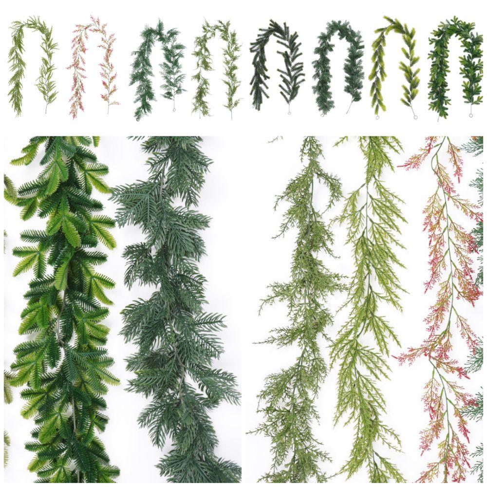 Gift Green Christmas Pine Garland 180cm Party Supplies Lifelike Pine Vine Plastic Wedding Favors Artificial Pine Christmas