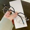 New Anti-Blue Light Computer Glasses Luxury Unisex Round Frame Eyeglasses Metal Plain Optical Spectacle Eyeglasses