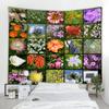 Lentebloemen Houten Hek Tapijt Natuur Roze Roos Planten Bloemenmuur Hangend Tuinraam Natuurlijk Landschap Doek Woondecoratie