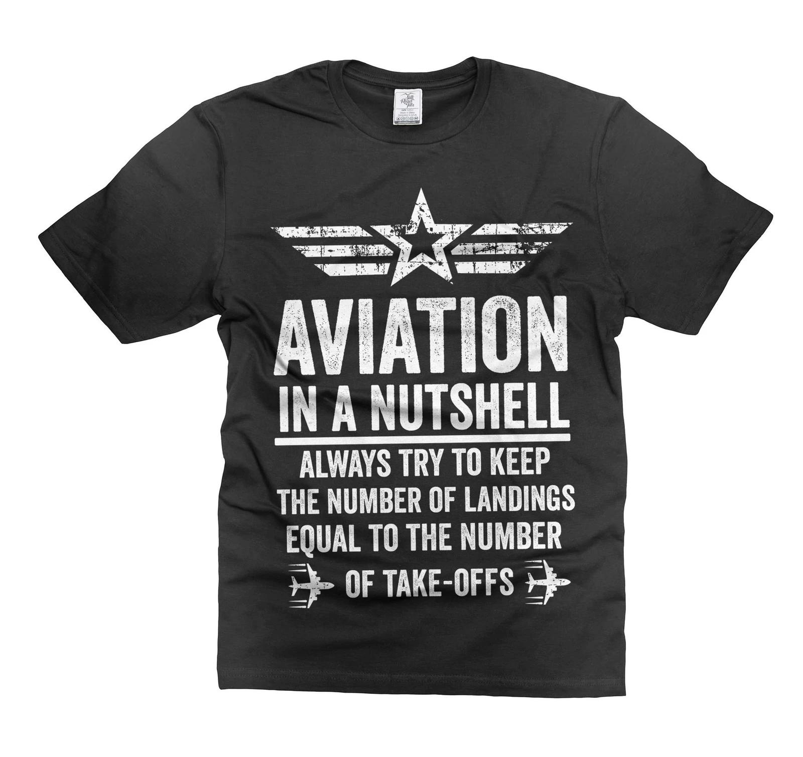 Mens Funny Aviation T-shirt Aviation In A Nutshell T-Shirt Aviation Joke Shirt L