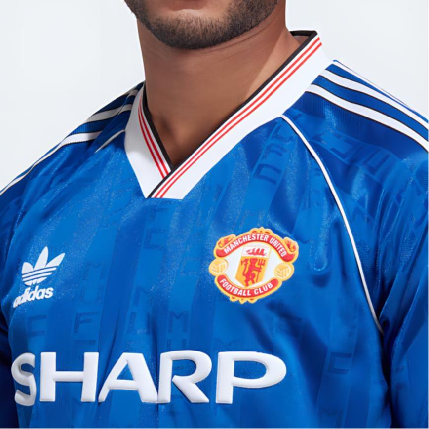 Adidas Originals Manchester United 1988-90 Third Kit Retro Football Shirt Men Tops Academy-Blue IP5544