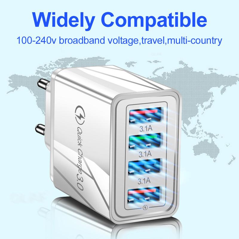 EU Plug USB Charger Quick Charge 3.0 Charger For  Mate 30 20 Xiaomi 11 10T Ultra POCO F3 X3 NFC Wall Mobile Fast Charger