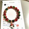 Festive Holiday Christmas Tree Bracelet with Lampwork Beads