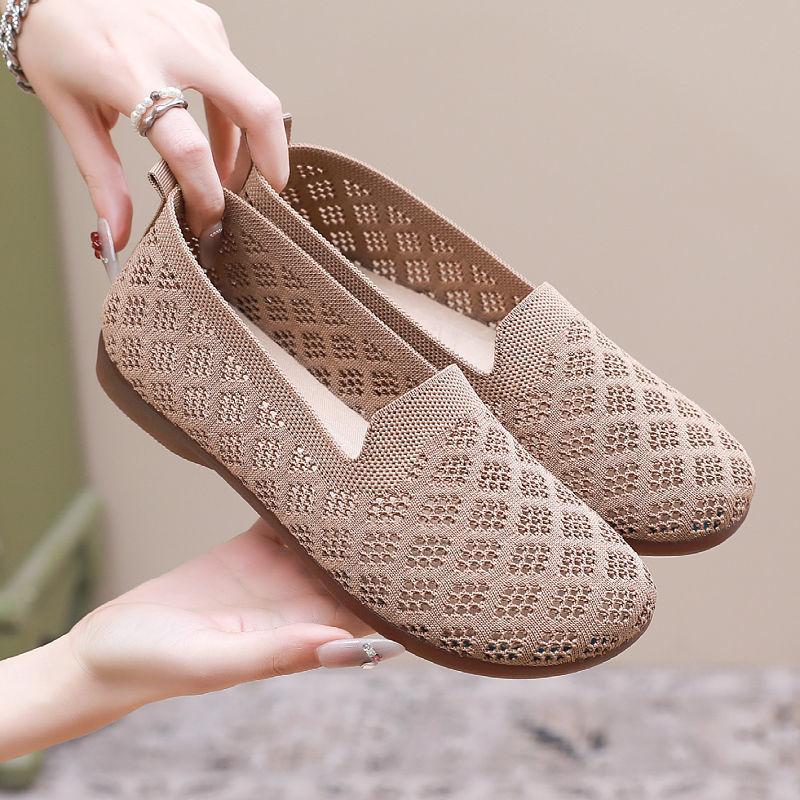 

2024 весна и осень новые кроссовки на плоской подошве из сетки fly-knit женские повседневные легкие кроссовки на мягкой подошве женские кроссовки для бега 41