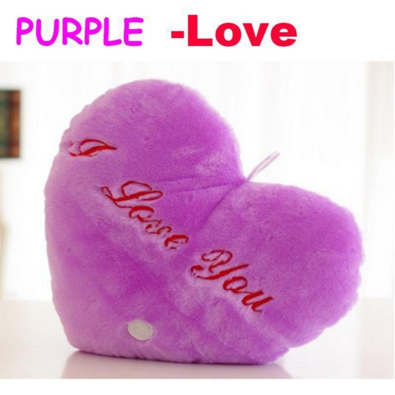 

1 шт. Креативна сяюча плюшева іграшка для хлопчиків і дівчаток Зірки. Світяться подушки. Барвисті сяючі «Зірки» «I Love you» Подушка зі світлодіодними іграшками Love фіолетовий