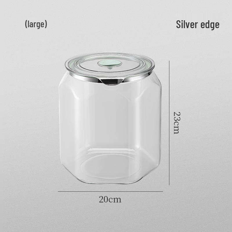 Food-Grade Transparent Storage Jar - Thickened, Moisture & Dust-Proof, Fresh-Keeping Kitchen Grain Container.