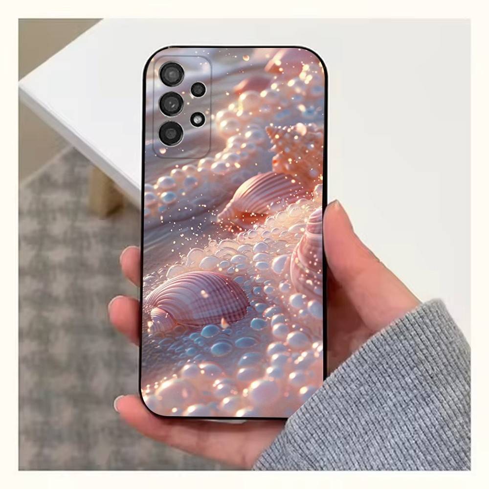 

Dazzling Pink Conch Case For Samsung S21,S9,S22,S25,S20,S10,Plus,Ultra,S24,S23,FE,Lite,Soft Silicone Black SamsungS21plus