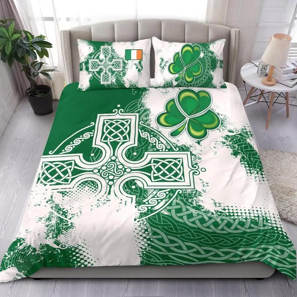 St. Patrick'S Day King Full Duvet Cover Green Lucky Clover Bedding Set Happy Cartoon Gnome Quilt Cover Polyester Comforter Cover