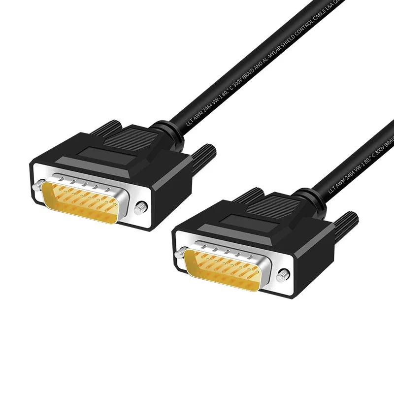 

Промисловий DB15 28AWG Екранований Кабель Чиста Мідь Штекер-Гніздо 15-контактний Паралельний Послідовний Подовжувач 2 Ряди Розпіновка 300В 1 Meters