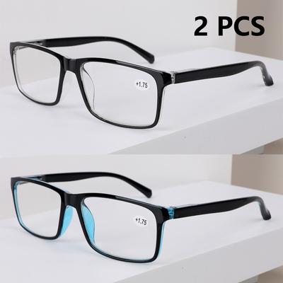 2 PCS Fashion Reading Glasses Blue Light Blocking Fashion Readers Spring Hinge with Pattern Print Eyeglasses
