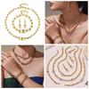 Qiong Yao U-förmiges vergoldetes Edelstahl-Schmuckset: Zirkonia Ohrringe, Halskette & Armband.