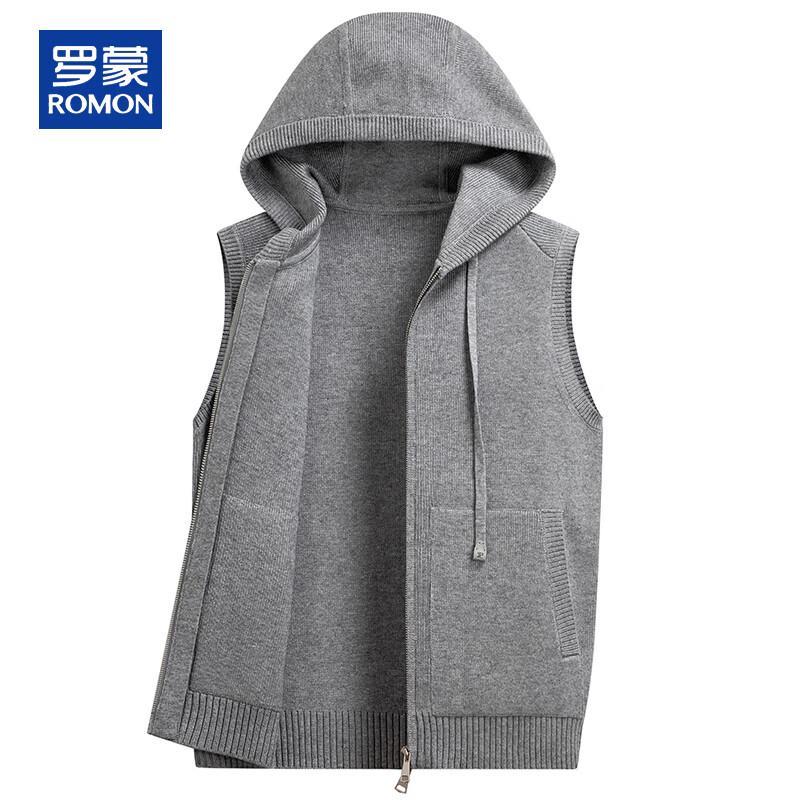 ROMON Men's Cashmere Blend Hooded Knit Vest